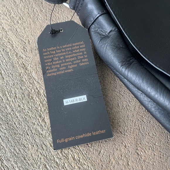 Le Donne Full Flap Over Shoulder Bag Black NWT - Picture 7 of 13